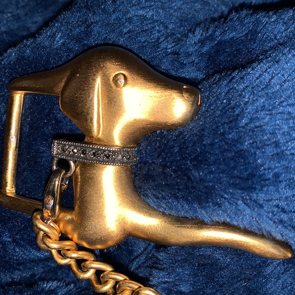 Judith Jack dog theme marcasite gold tone belt buckle - Picture 3 of 5